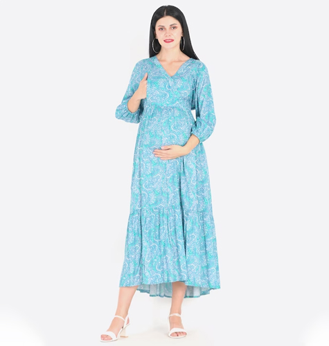 Floral Maternity Maxi Maxi Dress